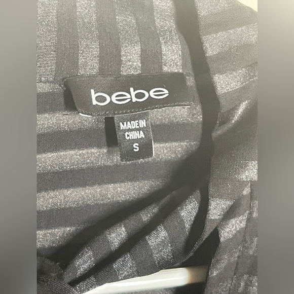 Bebe black bow tie button up blouse - Picture 3 of 4